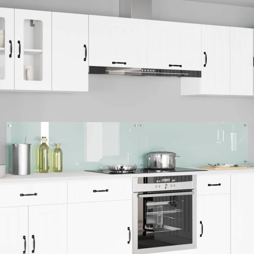 vidaXL Köksskydd 2 pcs Vit 120 x 40 cm härdat glas