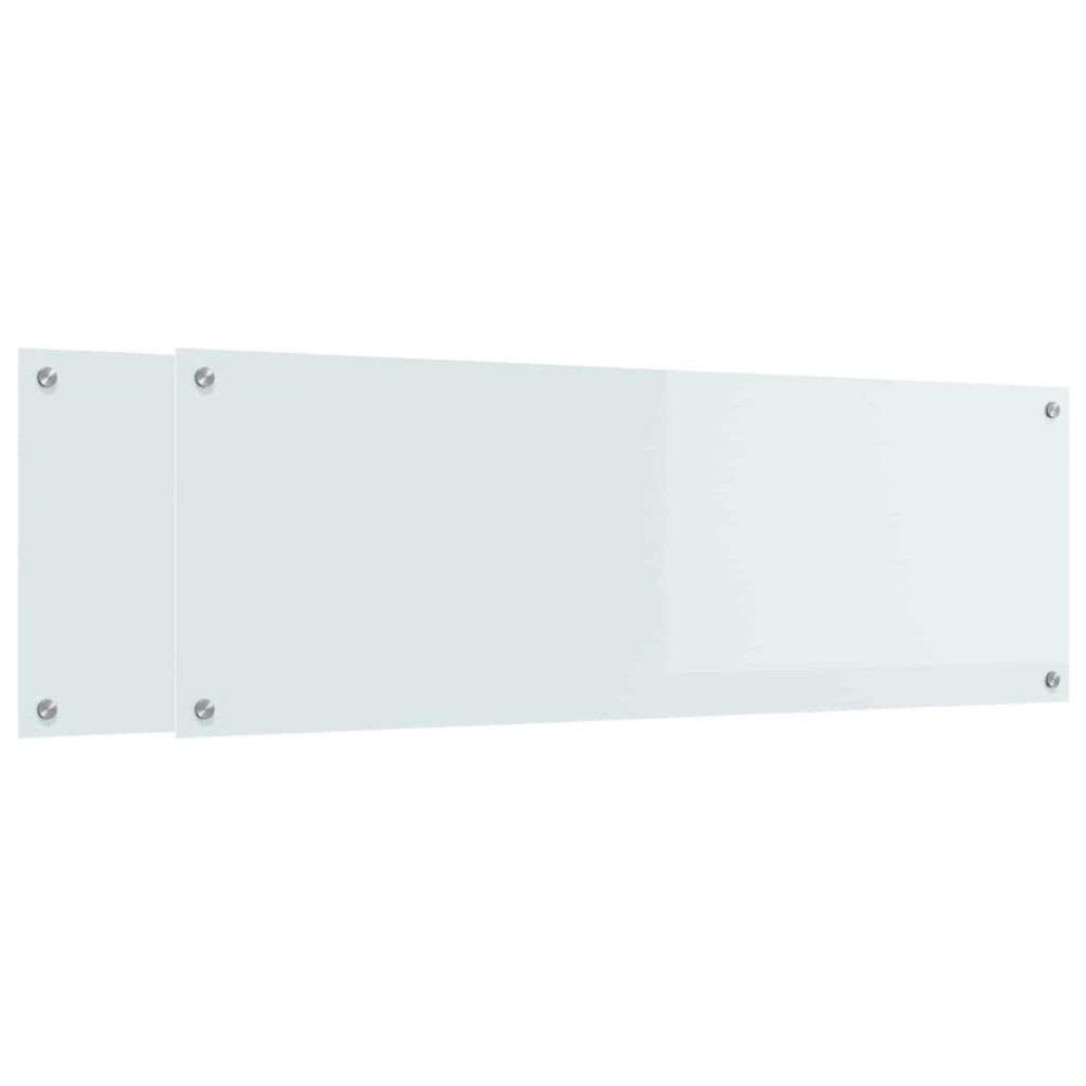 Produktbild för Köksskydd 2 pcs Vit 120 x 40 cm härdat glas