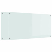 Produktbild för Köksskydd 2 pcs Vit 120 x 60 cm härdat glas