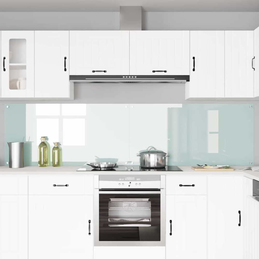 Produktbild för Köksskydd 2 pcs Vit 120 x 60 cm härdat glas