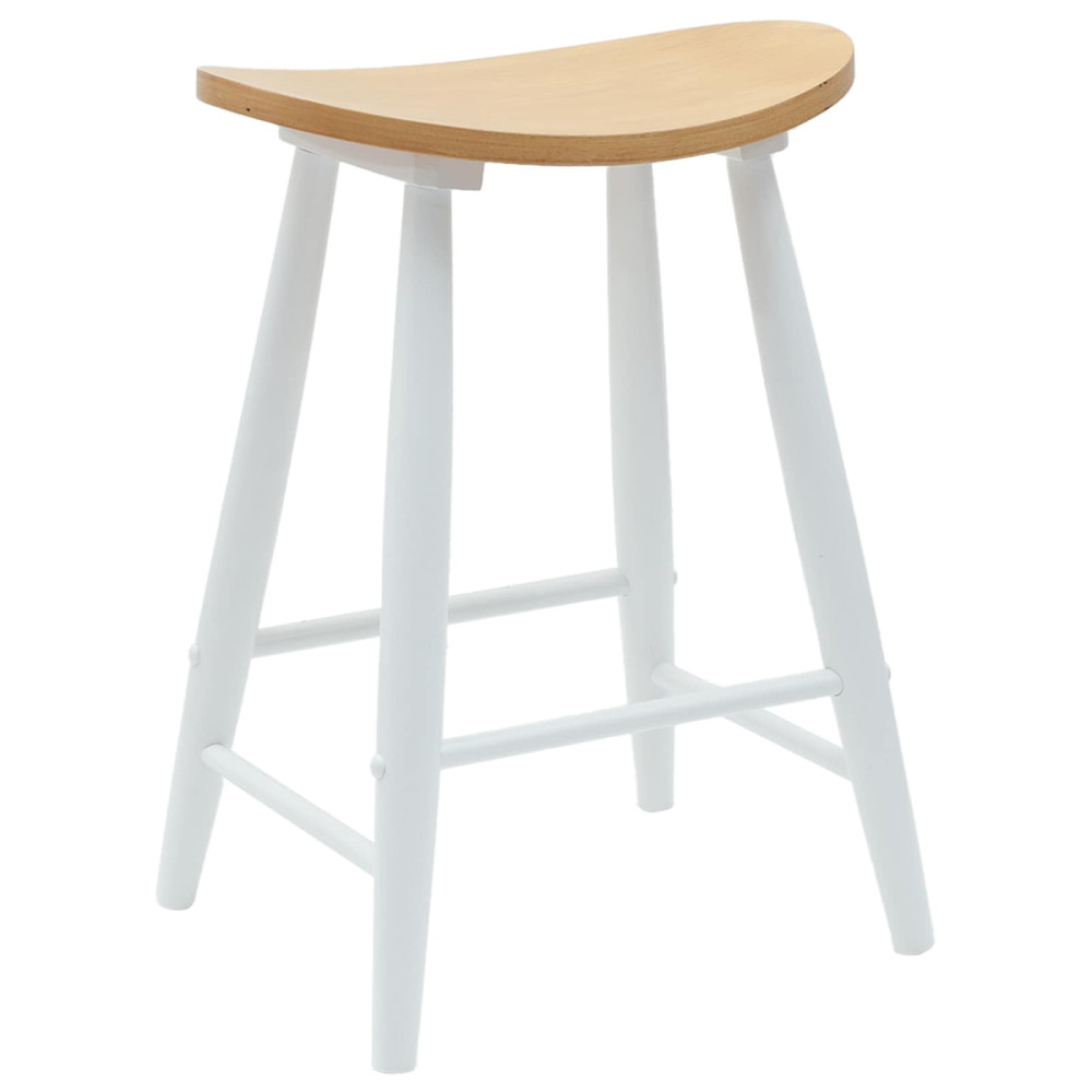 Produktbild för Matstolar 2 pcs Vit 46 x 37 x 63 cm Massiv Gummiträ