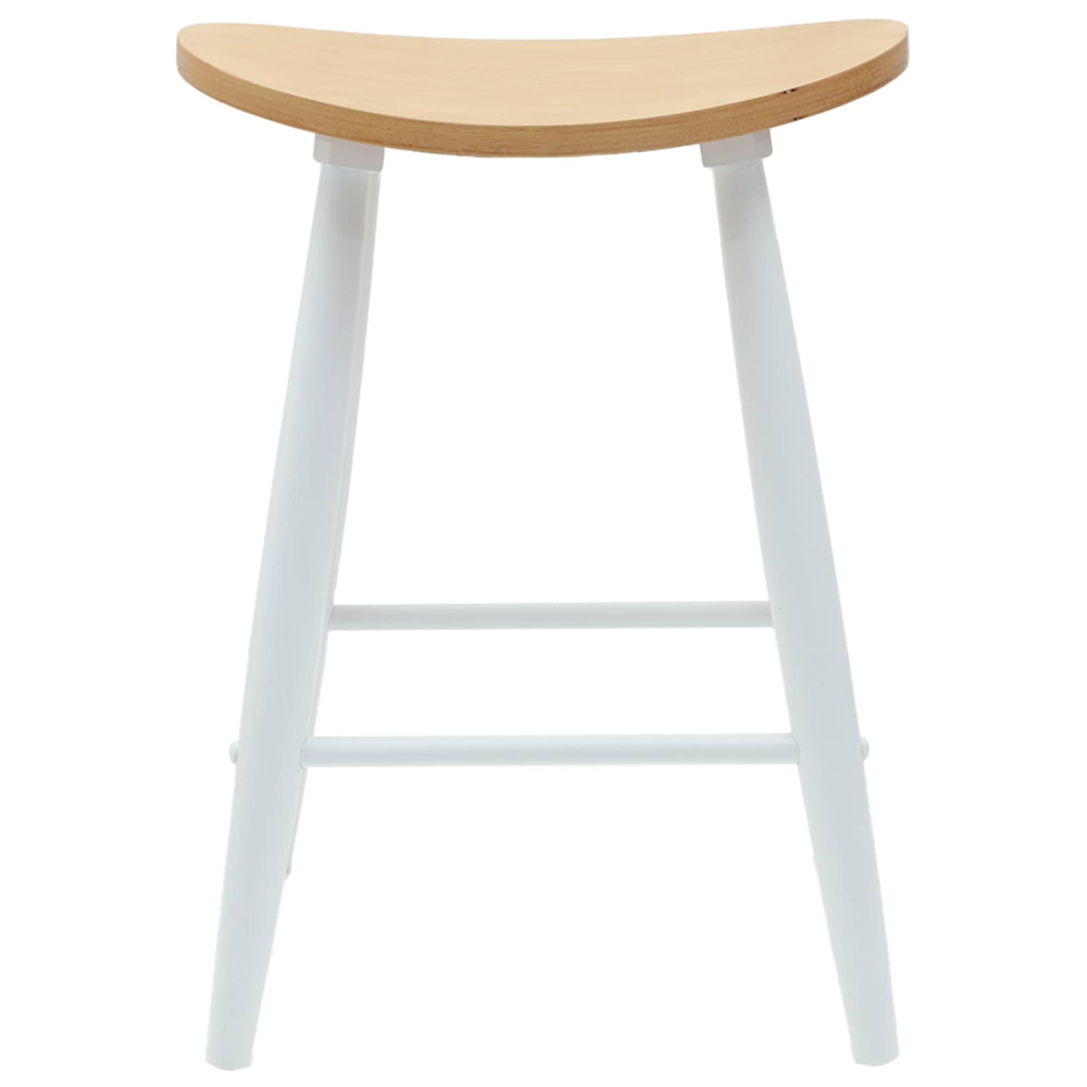Produktbild för Matstolar 2 pcs Vit 46 x 37 x 63 cm Massiv Gummiträ