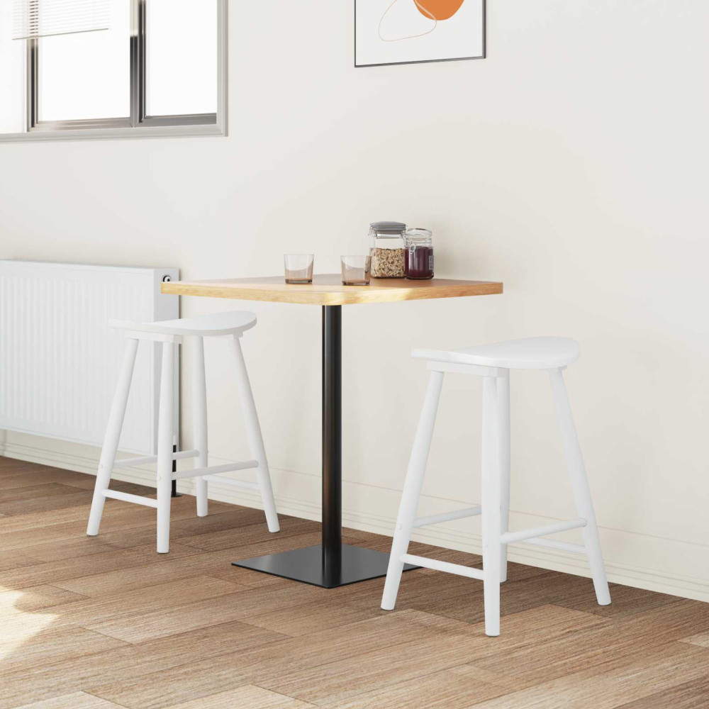 Produktbild för Matstolar 2 pcs Vit 46 x 37 x 63 cm Massiv Gummiträ