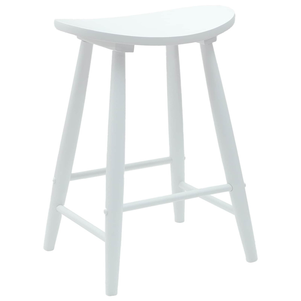 Produktbild för Matstolar 2 pcs Vit 46 x 37 x 63 cm Massiv Gummiträ