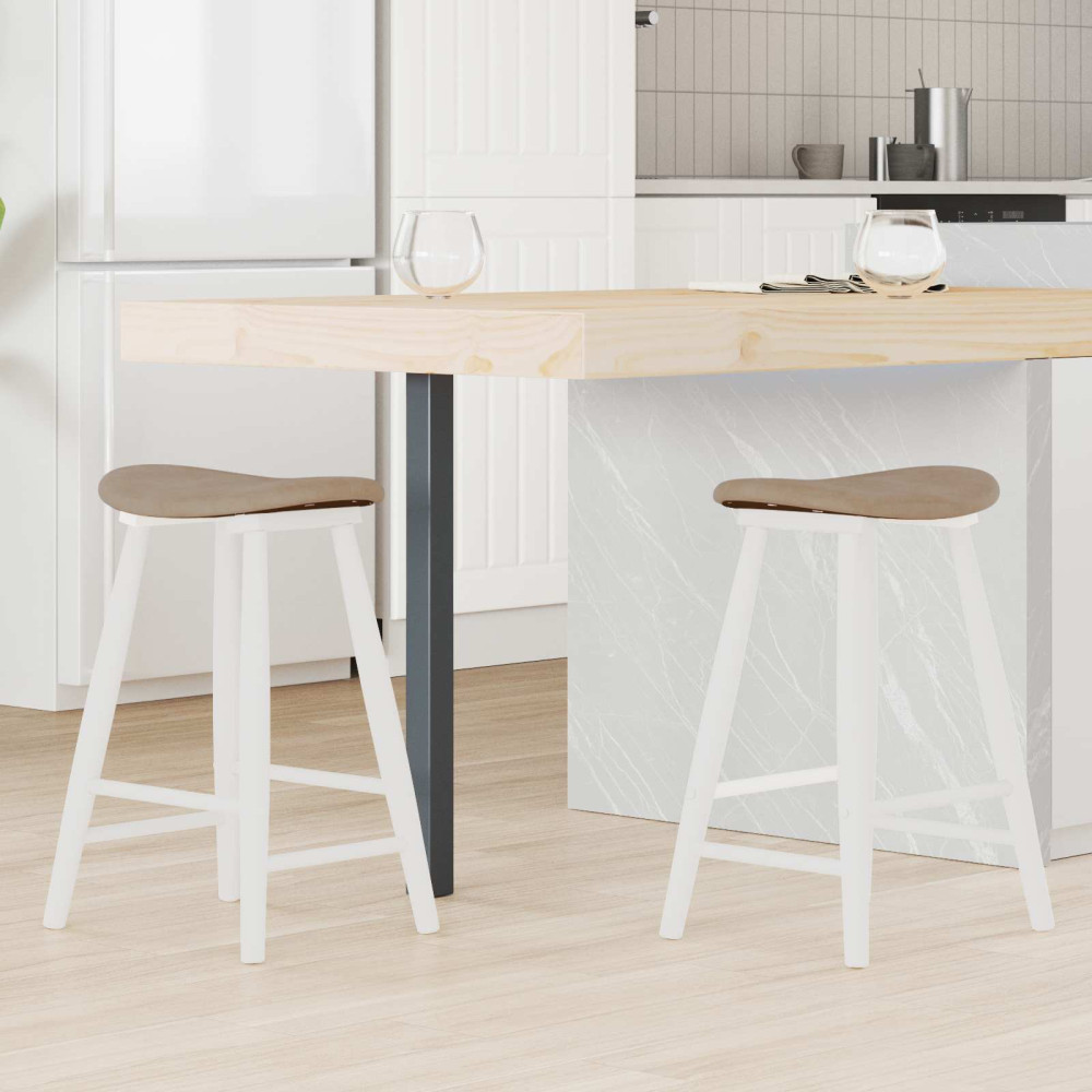 Produktbild för Matstolar 2 pcs Vit 46 x 37 x 63 cm Massiv Gummiträ