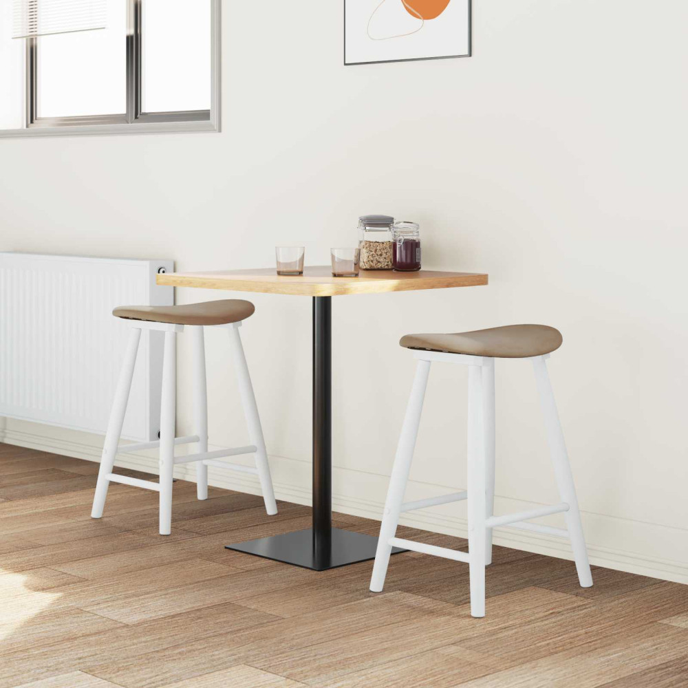 Produktbild för Matstolar 2 pcs Vit 46 x 37 x 63 cm Massiv Gummiträ