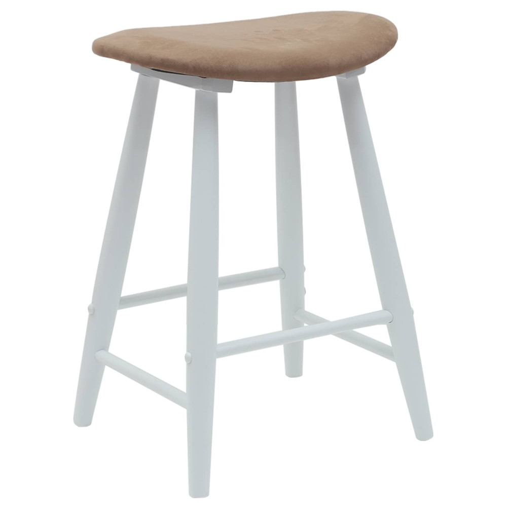 Produktbild för Matstolar 2 pcs Vit 46 x 37 x 63 cm Massiv Gummiträ