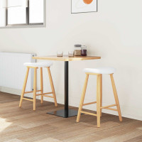 Produktbild för Matstolar 2 pcs Naturfärg 46 x 37 x 63 cm Massiv Gummiträ