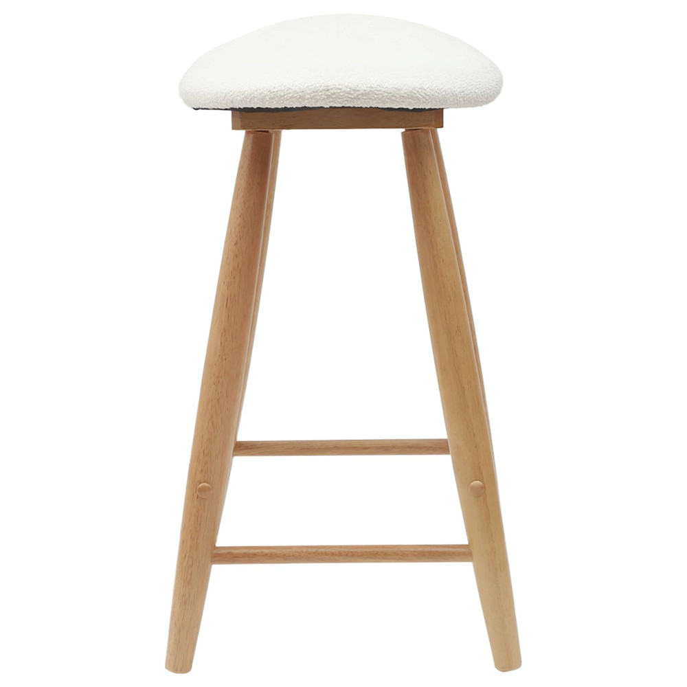 Produktbild för Matstolar 2 pcs Naturfärg 46 x 37 x 63 cm Massiv Gummiträ