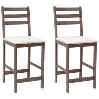 Produktbild för Matstolar 2 pcs Ljusbrun 40 x 47,5 x 99,5 cm Massiv Gummiträ