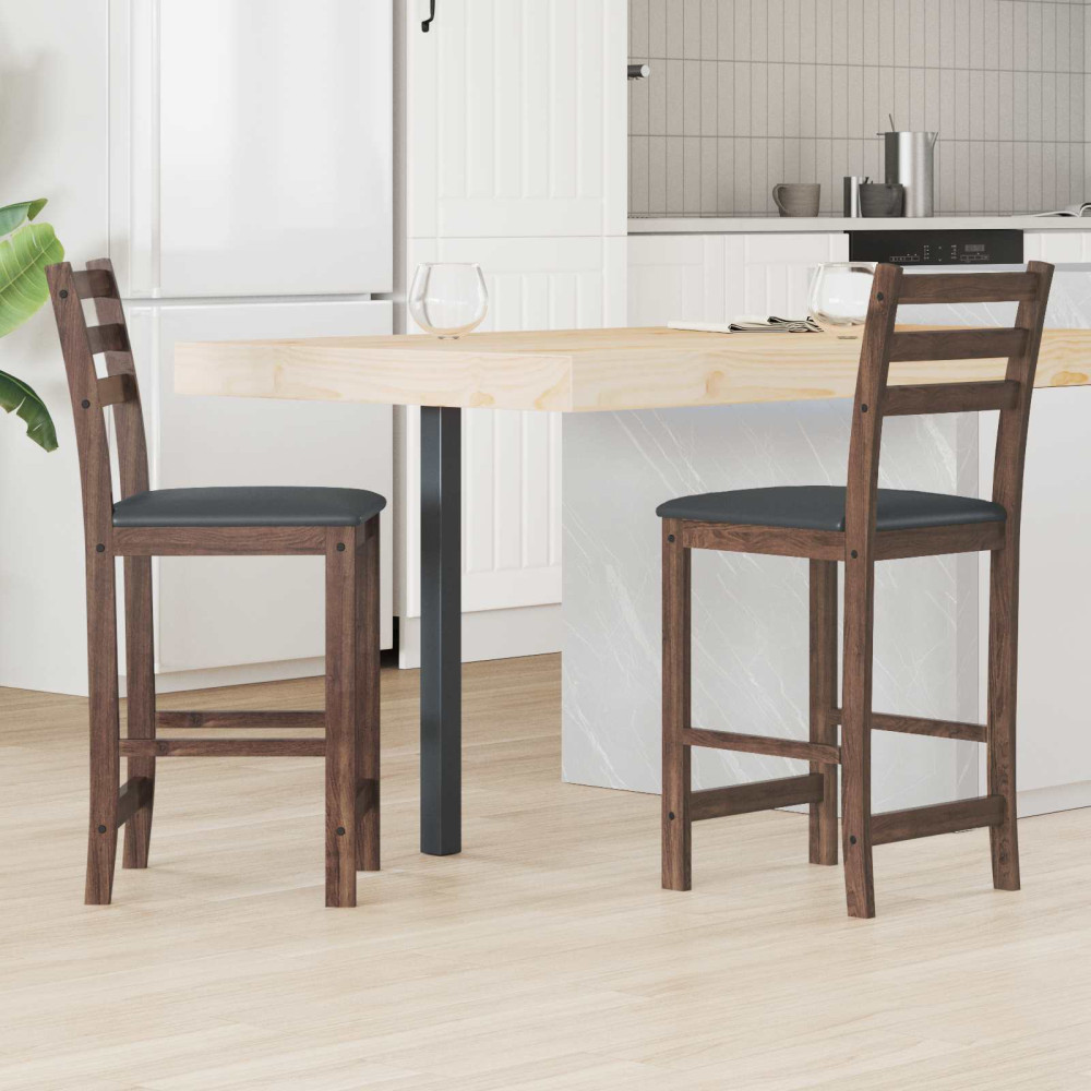 Produktbild för Matstolar 2 pcs Ljusbrun 40 x 47,5 x 99,5 cm Massiv Gummiträ