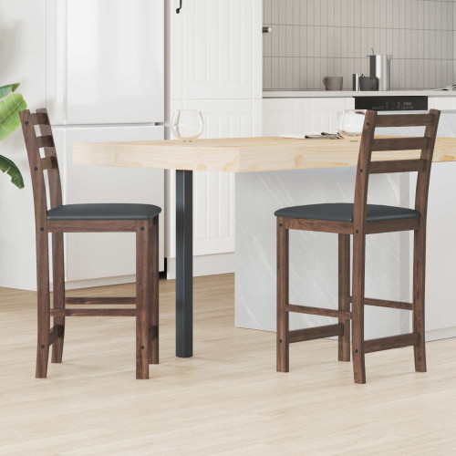 vidaXL Matstolar 2 pcs Ljusbrun 40 x 47,5 x 99,5 cm Massiv Gummiträ