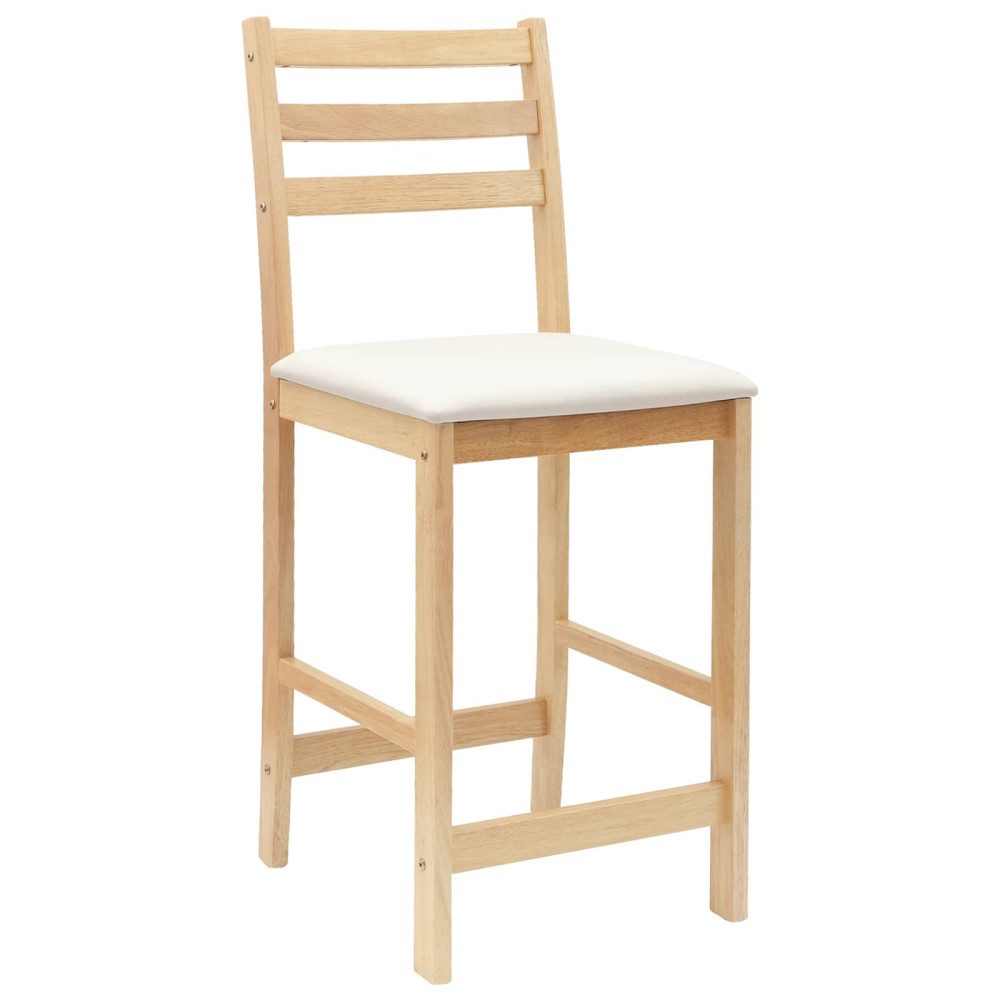 Produktbild för Matstolar 2 pcs Naturfärg 40 x 47,5 x 99,5 cm Massiv Gummiträ