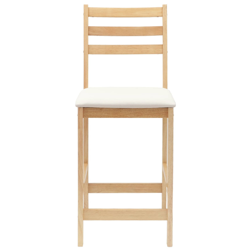 Produktbild för Matstolar 2 pcs Naturfärg 40 x 47,5 x 99,5 cm Massiv Gummiträ