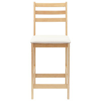 Produktbild för Matstolar 2 pcs Naturfärg 40 x 47,5 x 99,5 cm Massiv Gummiträ