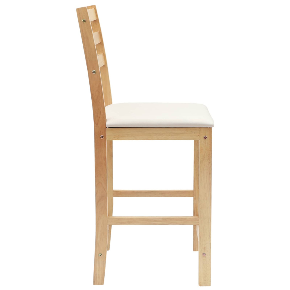 Produktbild för Matstolar 2 pcs Naturfärg 40 x 47,5 x 99,5 cm Massiv Gummiträ