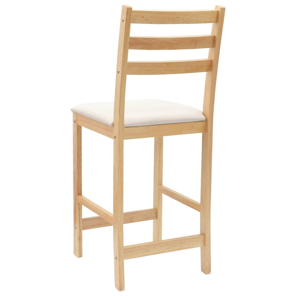 Produktbild för Matstolar 2 pcs Naturfärg 40 x 47,5 x 99,5 cm Massiv Gummiträ