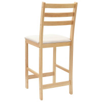 Produktbild för Matstolar 2 pcs Naturfärg 40 x 47,5 x 99,5 cm Massiv Gummiträ