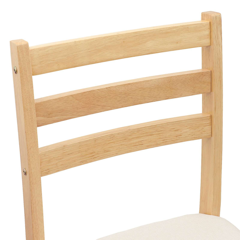 Produktbild för Matstolar 2 pcs Naturfärg 40 x 47,5 x 99,5 cm Massiv Gummiträ