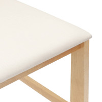 Produktbild för Matstolar 2 pcs Naturfärg 40 x 47,5 x 99,5 cm Massiv Gummiträ