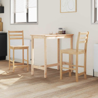 Produktbild för Matstolar 2 pcs Naturfärg 40 x 47,5 x 99,5 cm Massiv Gummiträ