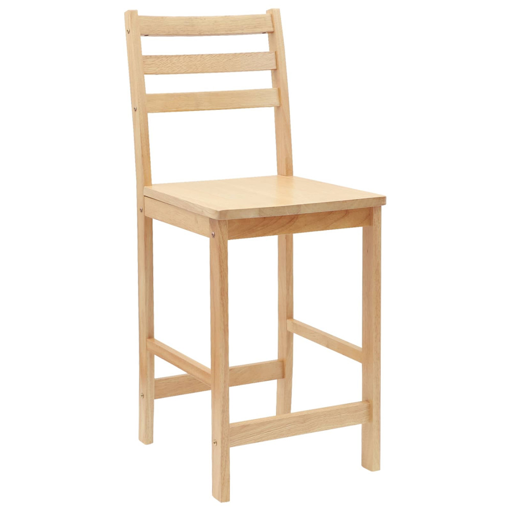 Produktbild för Matstolar 2 pcs Naturfärg 40 x 47,5 x 99,5 cm Massiv Gummiträ