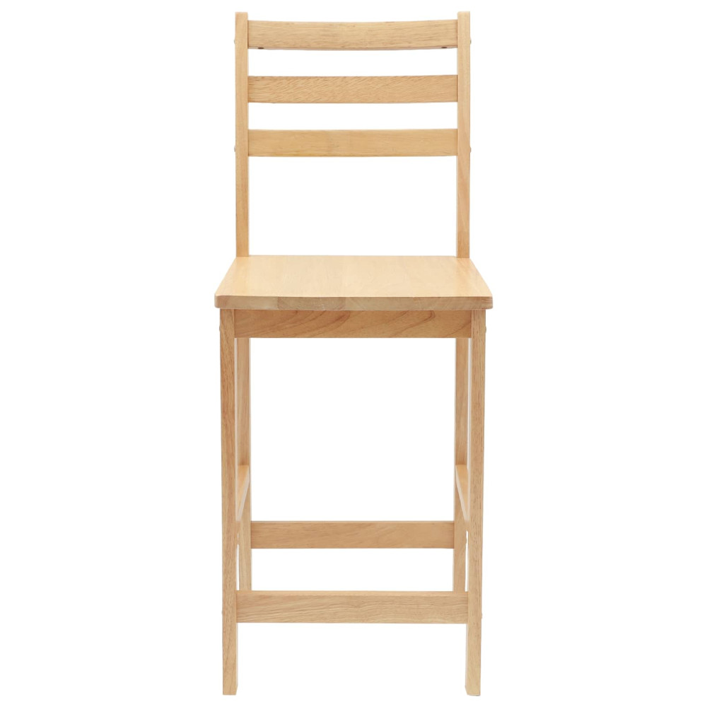 Produktbild för Matstolar 2 pcs Naturfärg 40 x 47,5 x 99,5 cm Massiv Gummiträ