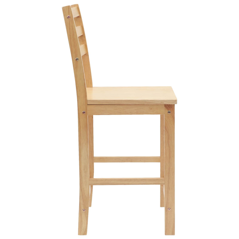 Produktbild för Matstolar 2 pcs Naturfärg 40 x 47,5 x 99,5 cm Massiv Gummiträ