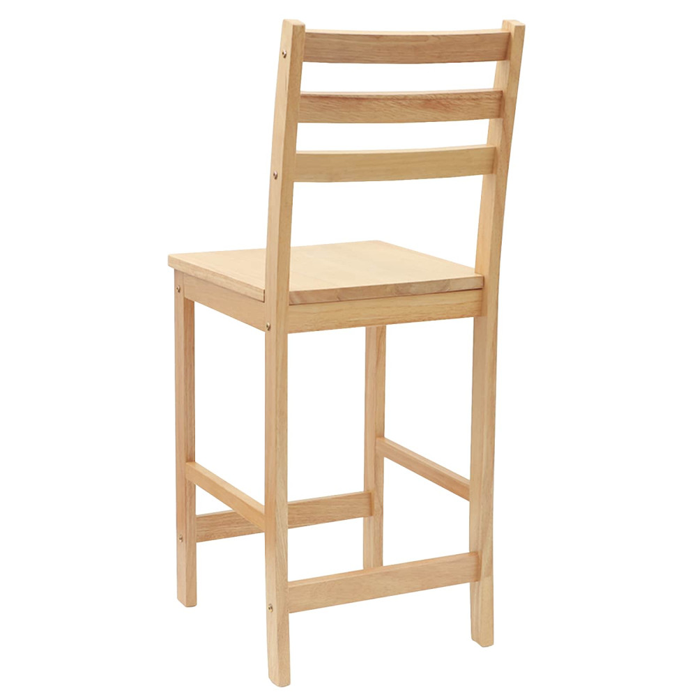 Produktbild för Matstolar 2 pcs Naturfärg 40 x 47,5 x 99,5 cm Massiv Gummiträ