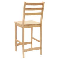 Produktbild för Matstolar 2 pcs Naturfärg 40 x 47,5 x 99,5 cm Massiv Gummiträ
