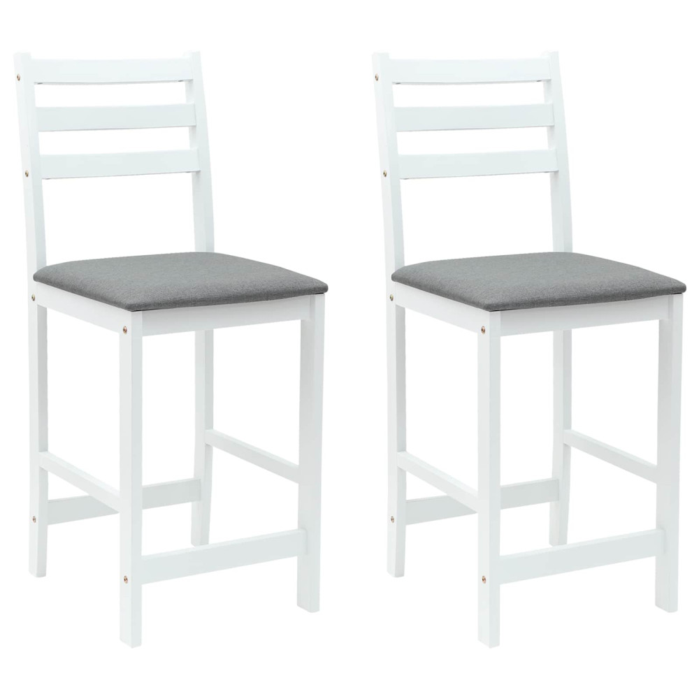 Produktbild för Matstolar 2 pcs Vit 40 x 47,5 x 99,5 cm Massiv Gummiträ