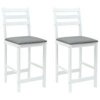 Produktbild för Matstolar 2 pcs Vit 40 x 47,5 x 99,5 cm Massiv Gummiträ