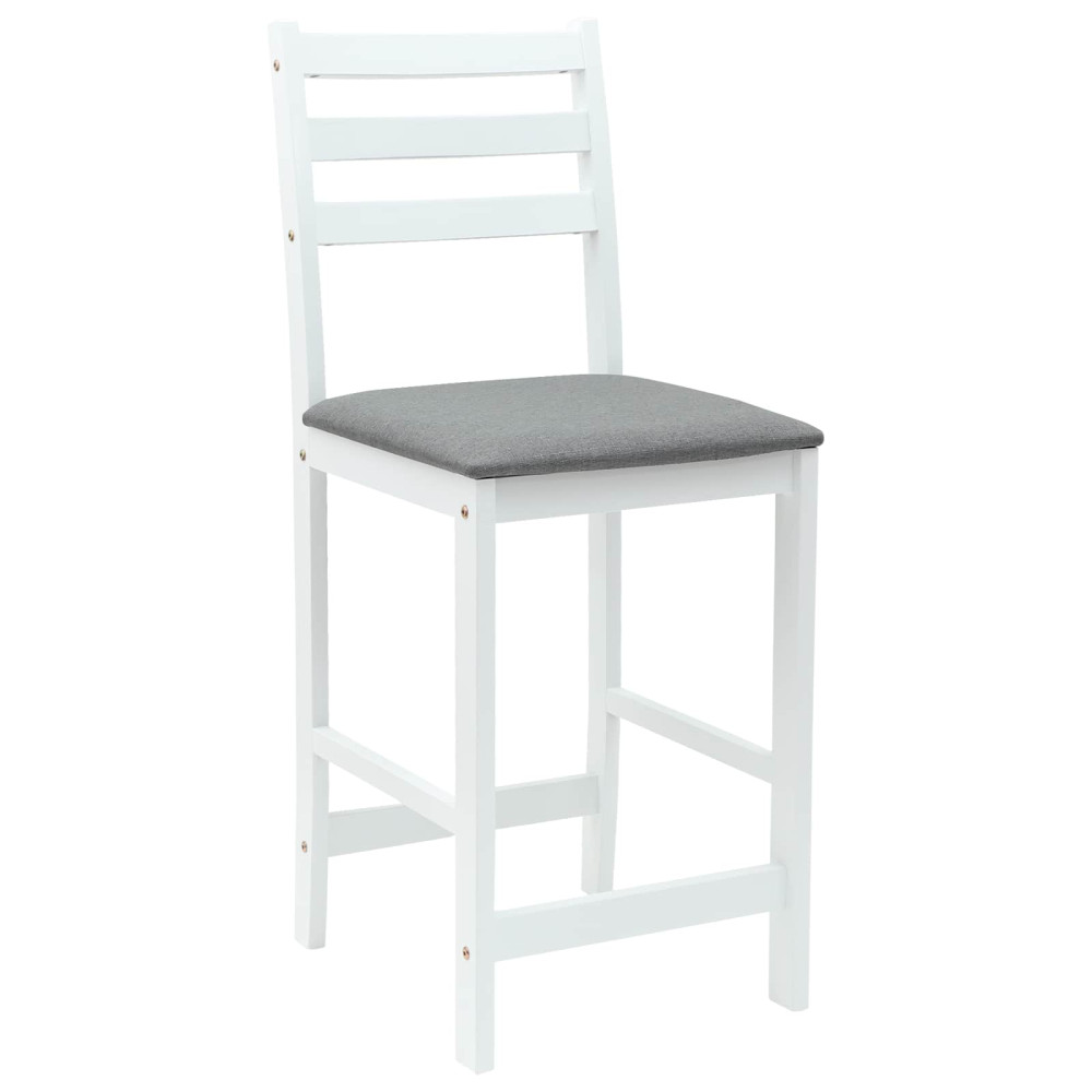 Produktbild för Matstolar 2 pcs Vit 40 x 47,5 x 99,5 cm Massiv Gummiträ