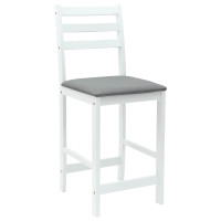 Produktbild för Matstolar 2 pcs Vit 40 x 47,5 x 99,5 cm Massiv Gummiträ