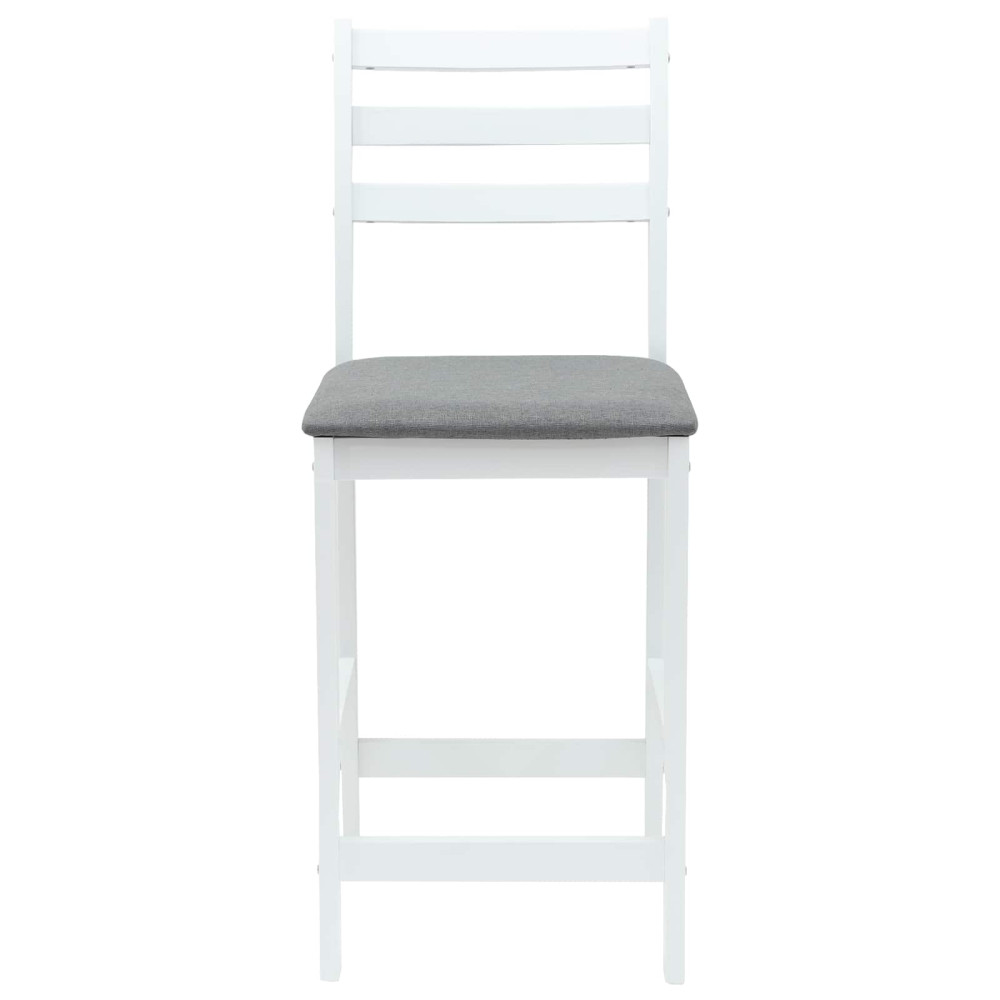 Produktbild för Matstolar 2 pcs Vit 40 x 47,5 x 99,5 cm Massiv Gummiträ
