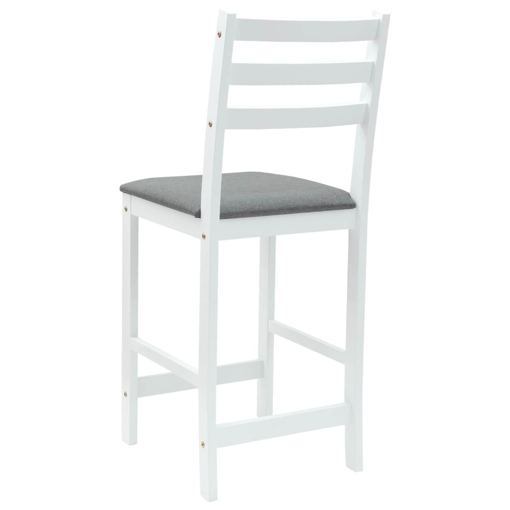 Produktbild för Matstolar 2 pcs Vit 40 x 47,5 x 99,5 cm Massiv Gummiträ