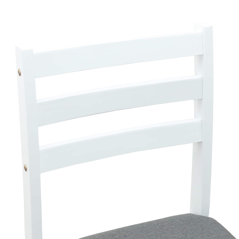 Produktbild för Matstolar 2 pcs Vit 40 x 47,5 x 99,5 cm Massiv Gummiträ
