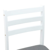 Produktbild för Matstolar 2 pcs Vit 40 x 47,5 x 99,5 cm Massiv Gummiträ