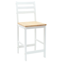 Produktbild för Matstolar 2 pcs Massiv Gummiträ Vit 40 x 47,5 x 99,5 cm