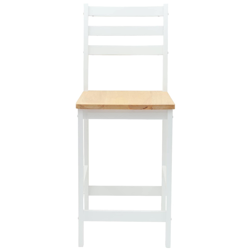Produktbild för Matstolar 2 pcs Massiv Gummiträ Vit 40 x 47,5 x 99,5 cm