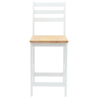 Produktbild för Matstolar 2 pcs Massiv Gummiträ Vit 40 x 47,5 x 99,5 cm