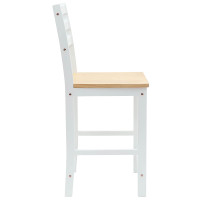 Produktbild för Matstolar 2 pcs Massiv Gummiträ Vit 40 x 47,5 x 99,5 cm