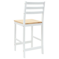 Produktbild för Matstolar 2 pcs Massiv Gummiträ Vit 40 x 47,5 x 99,5 cm