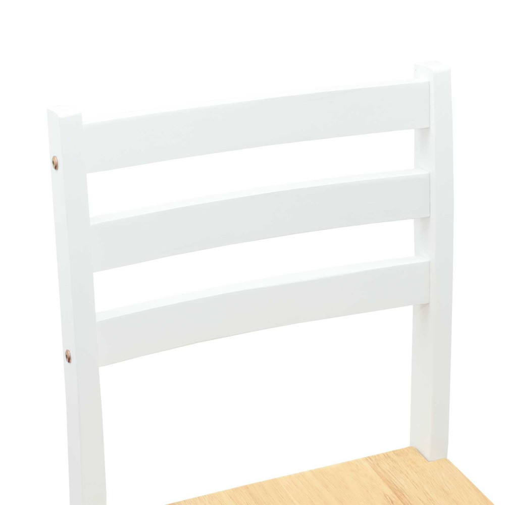 Produktbild för Matstolar 2 pcs Massiv Gummiträ Vit 40 x 47,5 x 99,5 cm