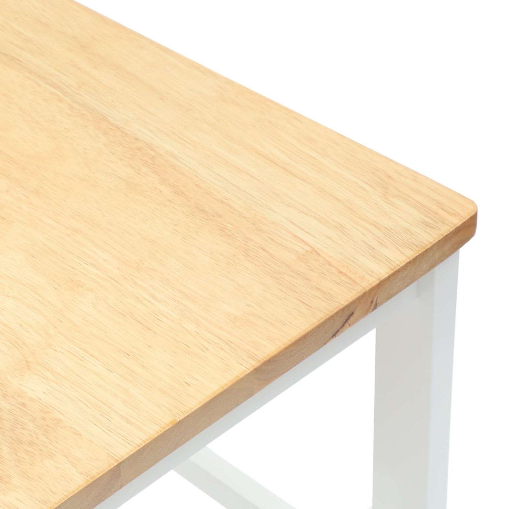 Produktbild för Matstolar 2 pcs Massiv Gummiträ Vit 40 x 47,5 x 99,5 cm
