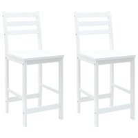Produktbild för Matstolar 2 pcs Vit 40 x 47,5 x 99,5 cm Massiv Gummiträ