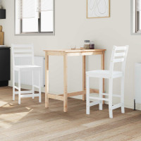 Produktbild för Matstolar 2 pcs Vit 40 x 47,5 x 99,5 cm Massiv Gummiträ