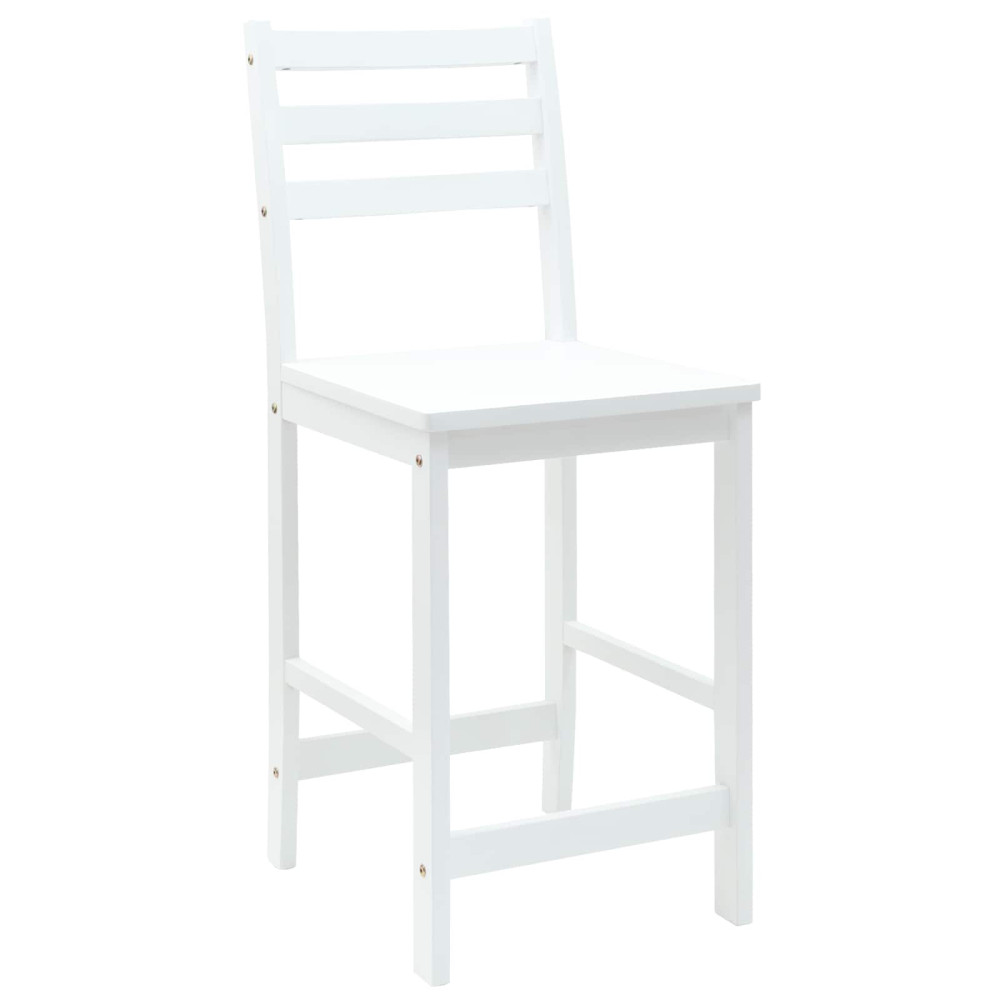 Produktbild för Matstolar 2 pcs Vit 40 x 47,5 x 99,5 cm Massiv Gummiträ
