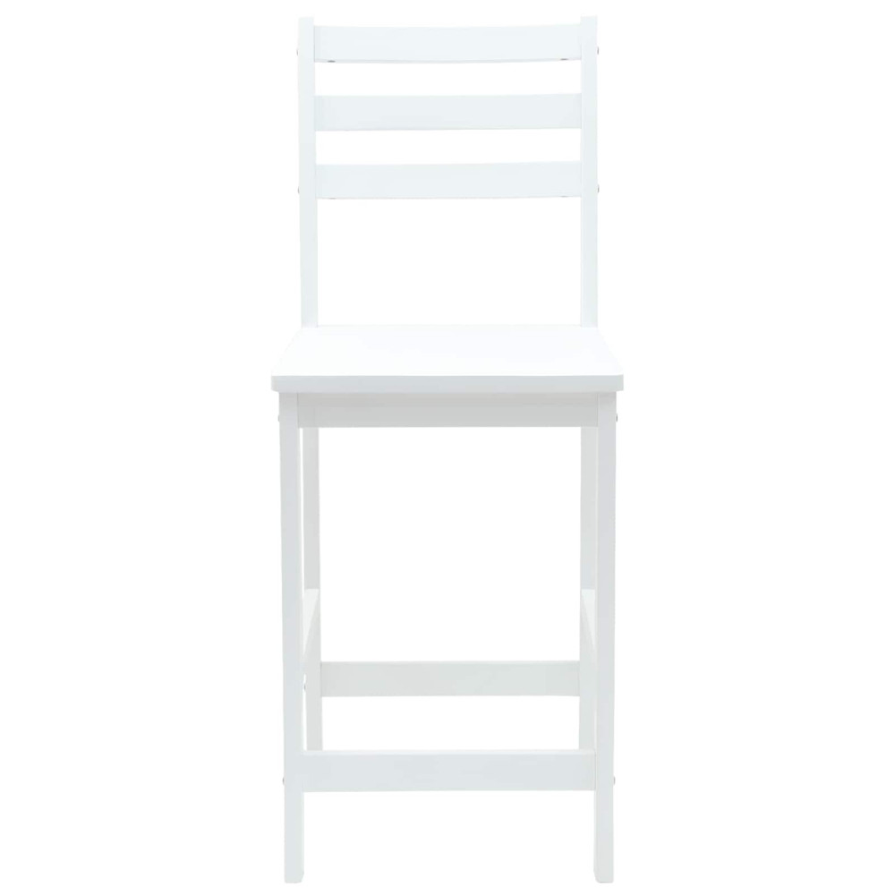 Produktbild för Matstolar 2 pcs Vit 40 x 47,5 x 99,5 cm Massiv Gummiträ