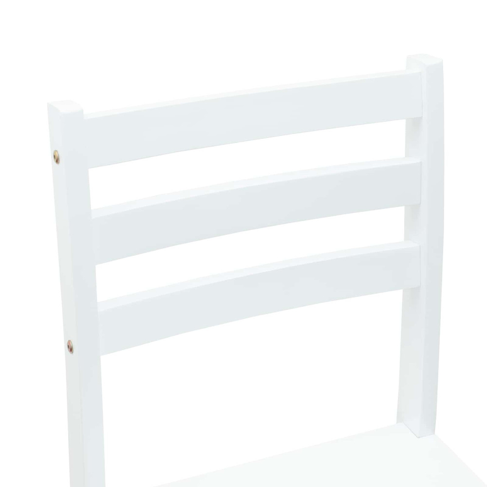 Produktbild för Matstolar 2 pcs Vit 40 x 47,5 x 99,5 cm Massiv Gummiträ